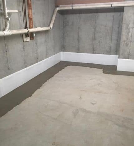 finished basement after waterproofing.